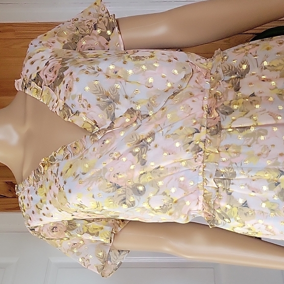 Lauren Conrad Flutter Sleeve Ruffled Midi Dress - Picture 2 of 6